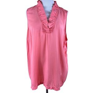 Crown & Ivy Curvy 3X Ruffle V Layering Blouse